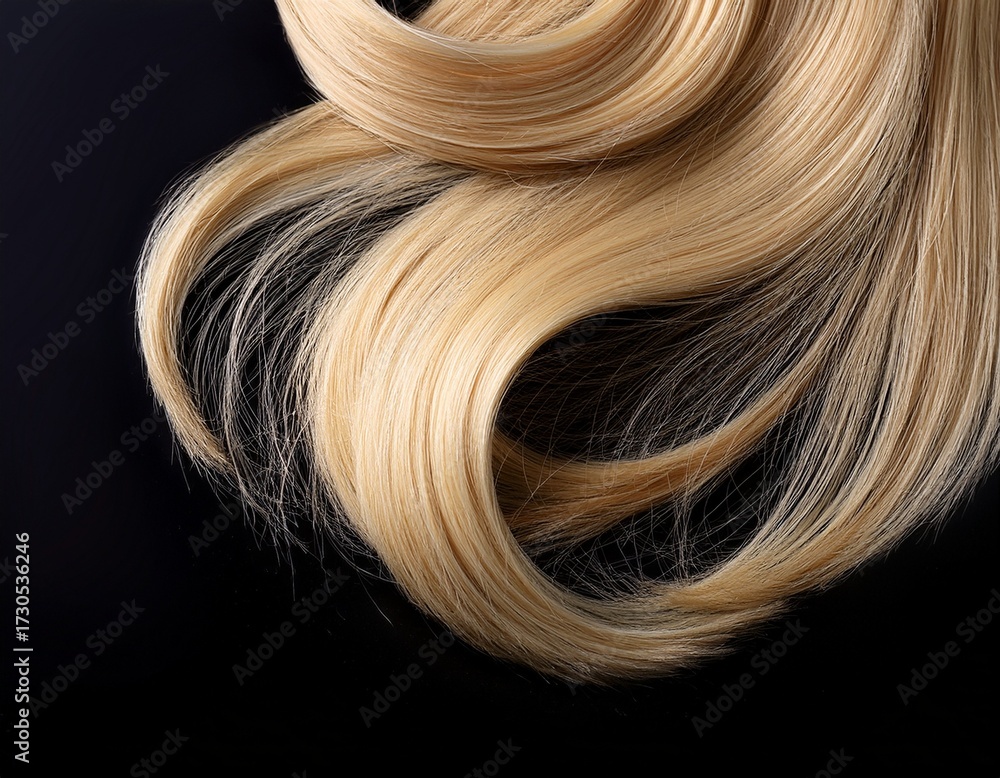 Naklejka premium blonde hair on a black background