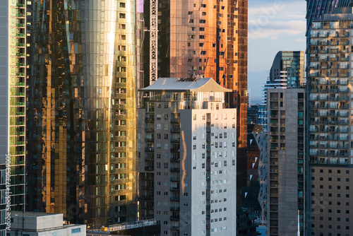 Close-up of Modern Architecture with Urban Texture and Light