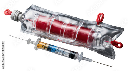 syringe with blood