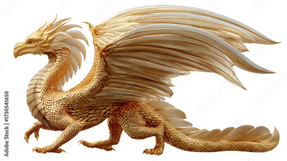 Fototapeta premium Legendary Golden Dragon