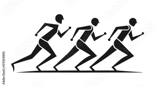 Three runners in a race competition