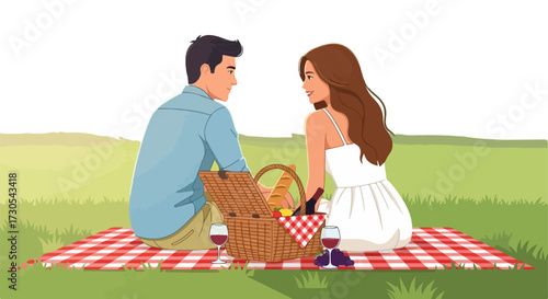 Couple enjoying a picnic in the park