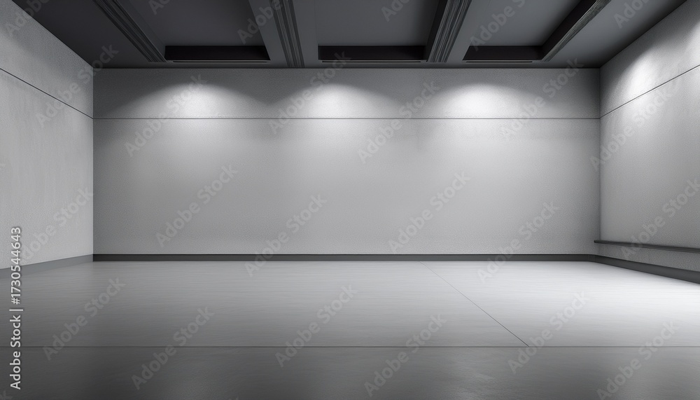 Obraz premium blank gallery wall modern art exhibition empty space concrete floor artwork display