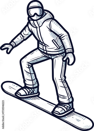 スノーボードの男性のイラスト