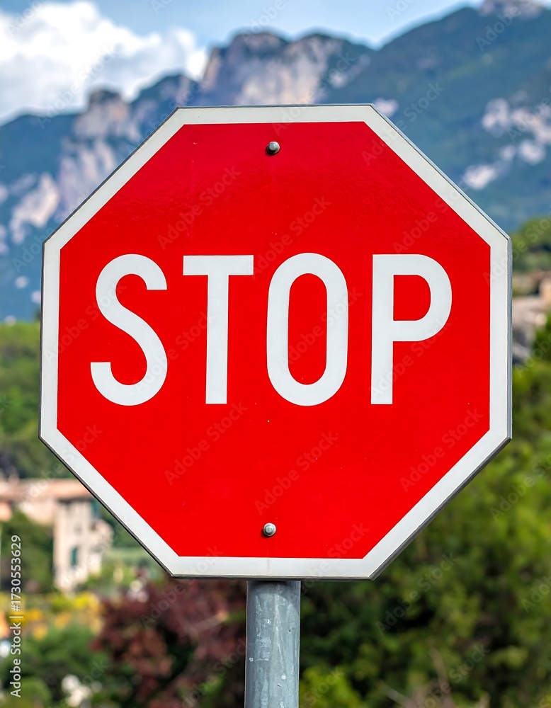 Obraz premium Stop Sign Road Safety.