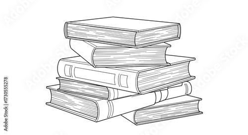 A stack of old books for reading and learning.