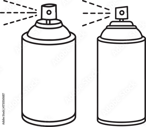 Two spray paint cans silhouette