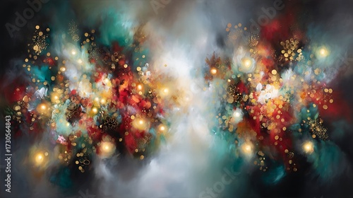 Abstract Colorful Light Explosion on Dark Background for Artistic and Design Use