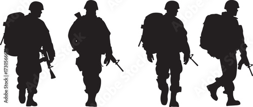 Courageous Troops Walking in Harmony