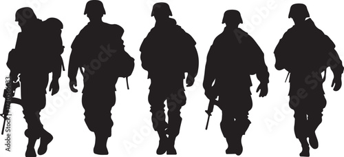 Courageous Troops Walking in Harmony