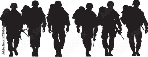 Courageous Troops Walking in Harmony