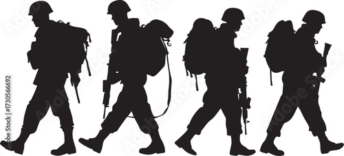 Courageous Troops Walking in Harmony