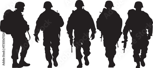 Courageous Troops Walking in Harmony