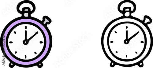 Cartoon Stopwatch Illustration Time and Measurement.
