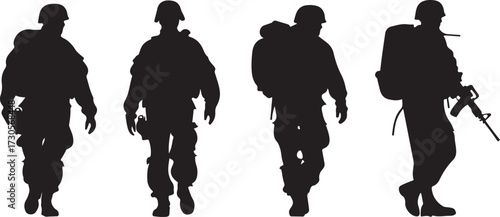 Courageous Troops Walking in Harmony