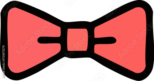 Simple HandDrawn Red Bow Tie.