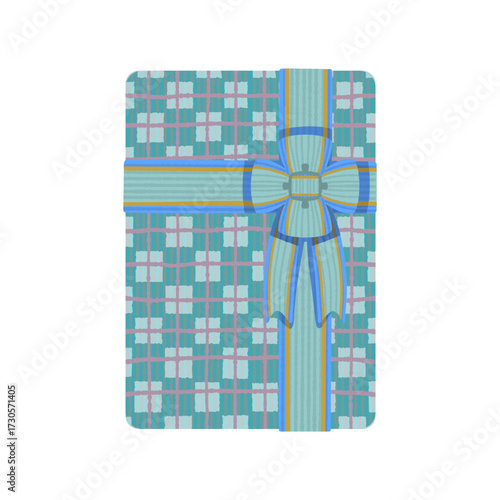 水色のプレゼントボックスのイラスト