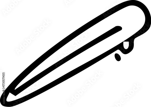 Simple Line Drawing of a Hair Clip.