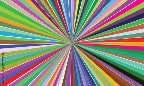 A vibrant explosion of colorful lines radiating outwards from a central point, creating a dynamic and energetic visual effect.
