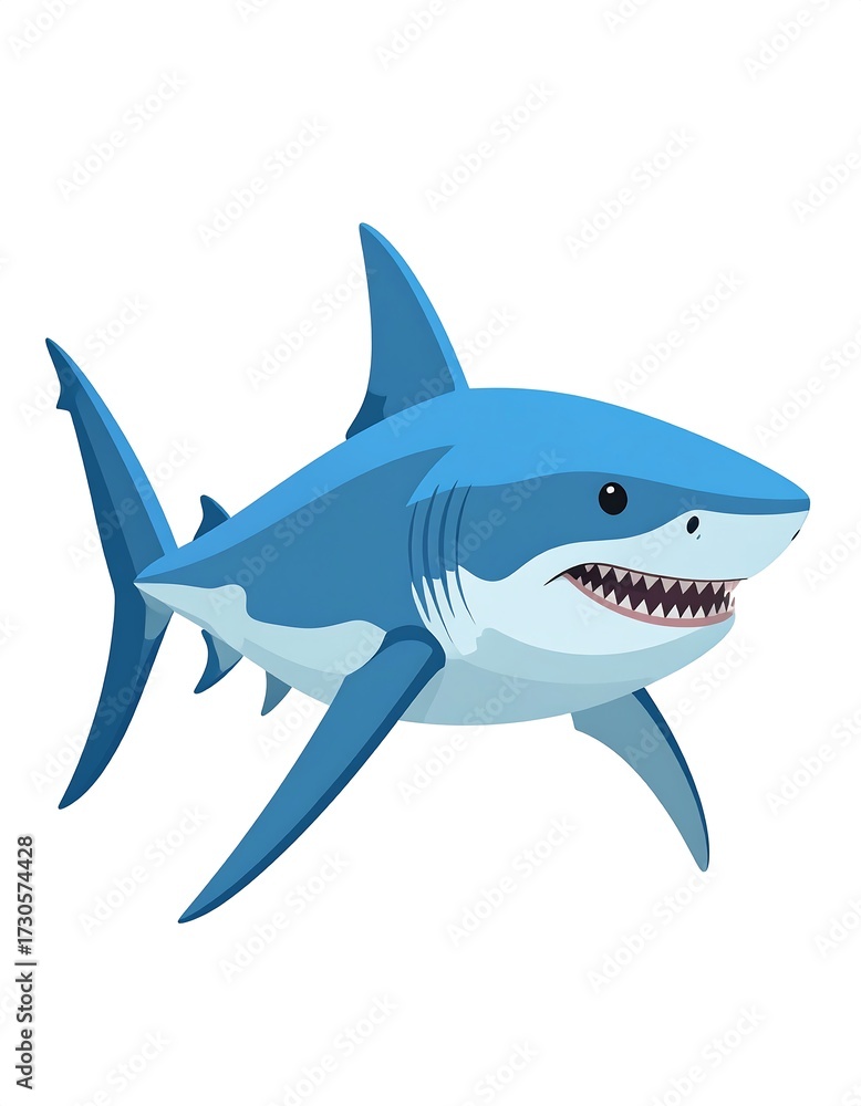Obraz premium Cartoon shark illustration