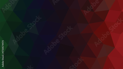 Abstract geometric gradient background featuring deep hues of green blue and red transitions