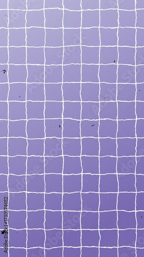 Square grid 4k background, white checkered paper sheet texture motion
