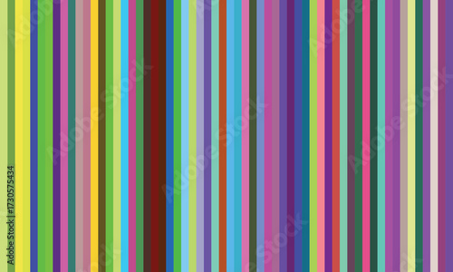 Vibrant abstract pattern of numerous thin and thick vertical stripes in a wide spectrum of colors, creating a dynamic and colorful background.