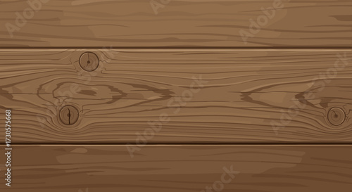 Realistic dark brown wooden planks vector illustration with natural grain texture, perfect as a rustic seamless background, isolated on transparent background, svg.