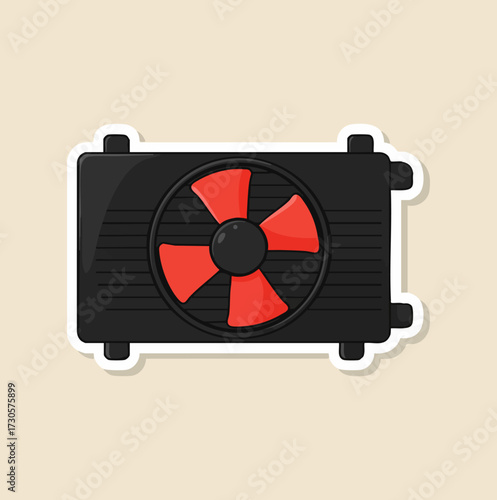Car Radiator Fan Icon Vector