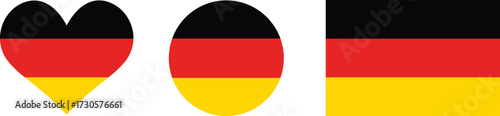 German flag heart button love round PNG vector illustration