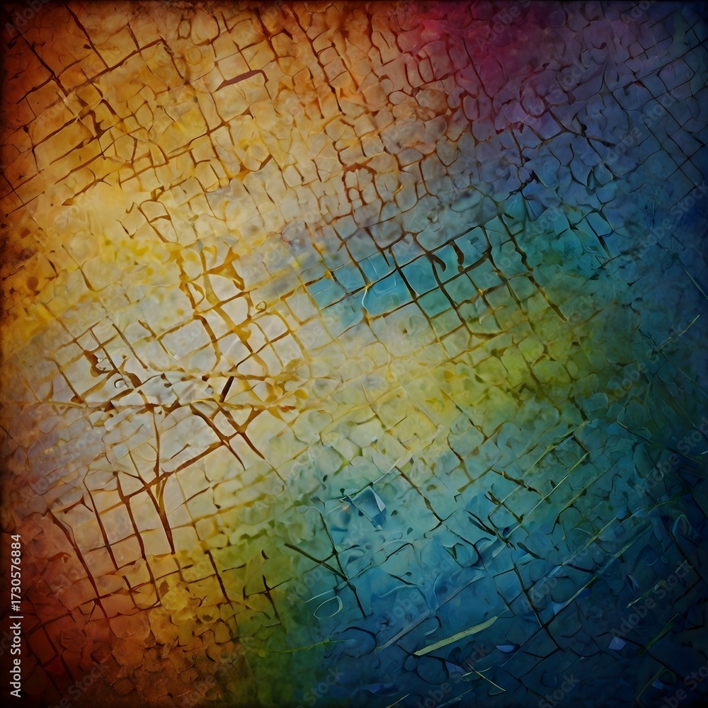 Fototapeta premium Abstract Cracked Surface Colorful Texture Background