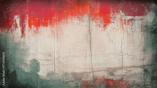 Grunge Textured Ink, Acrylic smear blot painting wall. Abstract multicolor stain brushstroke background.