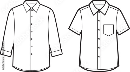 Two classic button down shirt silhouettes