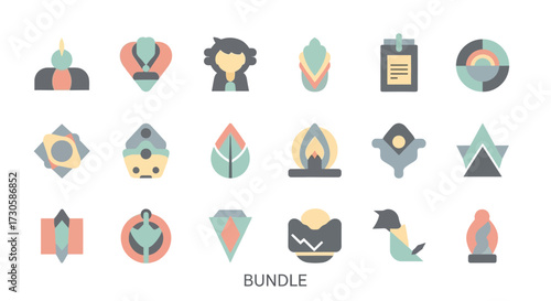 Collection of Diverse Flat Icons Representing Various Concepts.