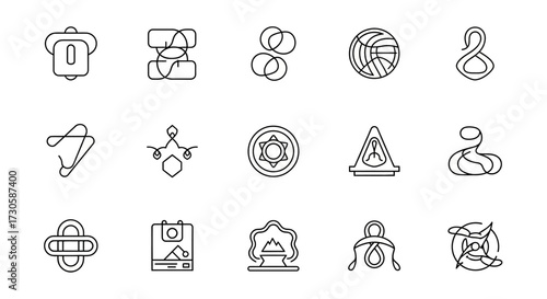 Collection of line art knots and links.