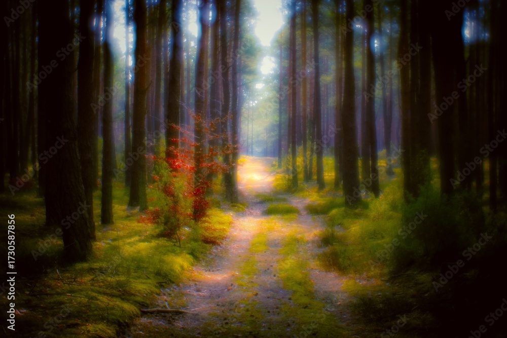 Fototapeta premium forest in the fog