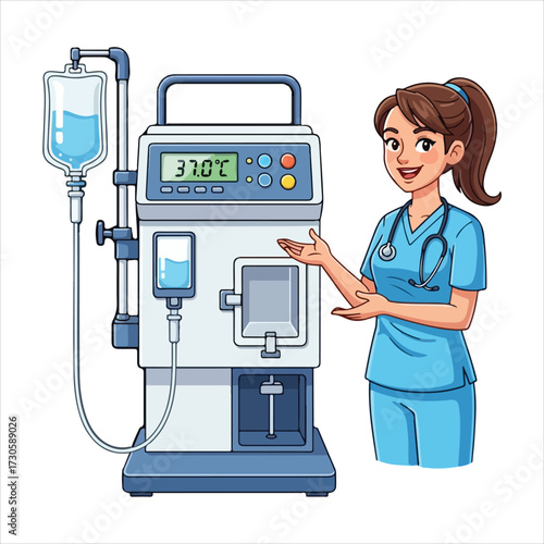 Medical infusion warmer device isolated on transparent background - Medical Equipment Vector Icon