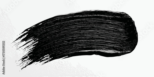 Black stroke with fine parallel lines on white