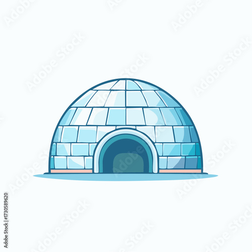 Illustration d'un igloo isolé sur fond blanc