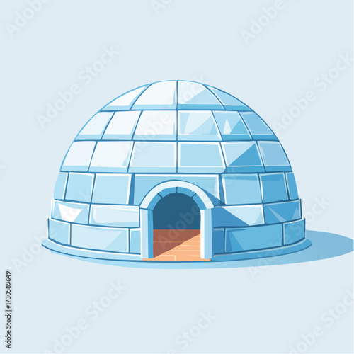 Illustration d'un igloo isolé sur fond blanc