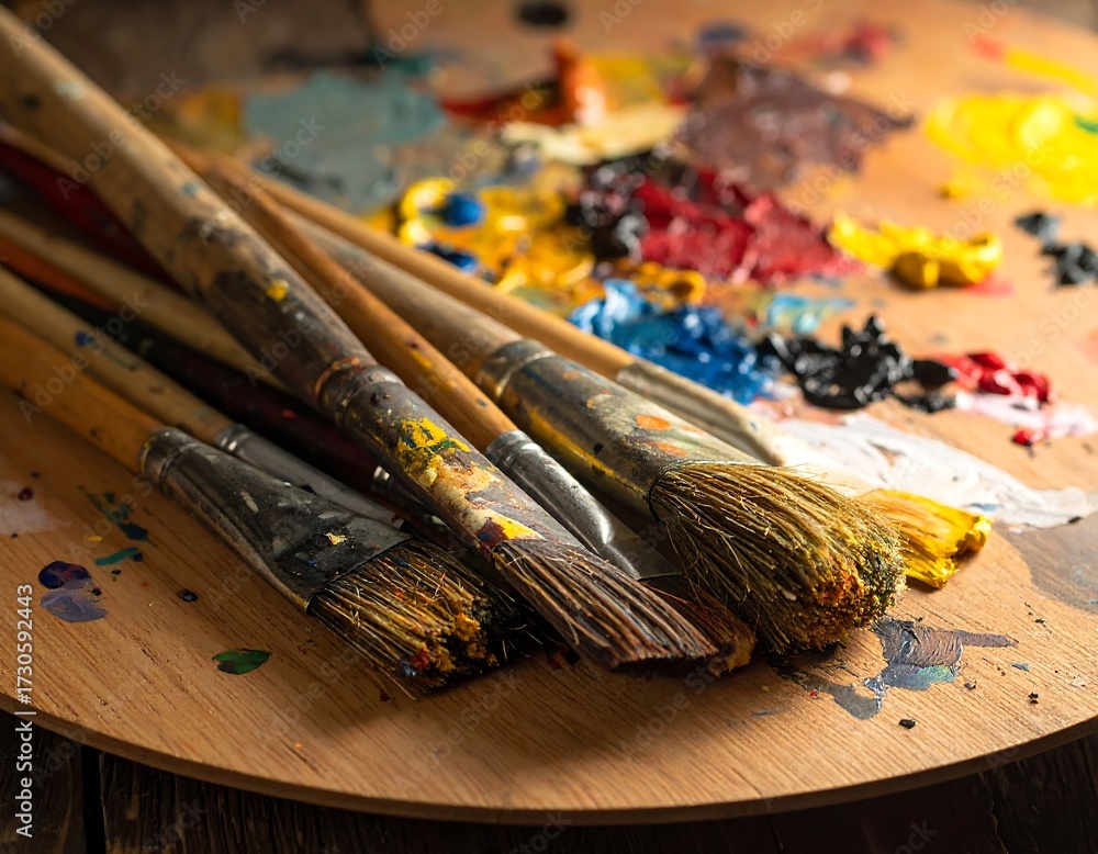 Obraz premium Paintbrushes and palette