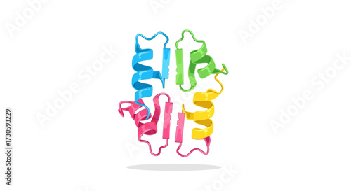 Abstract colorful protein structure representation for scientific visualization and research