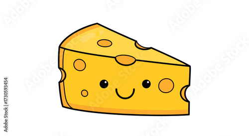 Adorable cheese cartoon with charming expression and delightful whimsical design