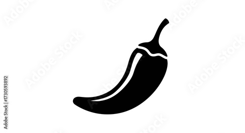 Bold depiction of a chili pepper, a standout black and white visual, conveying a modern flair