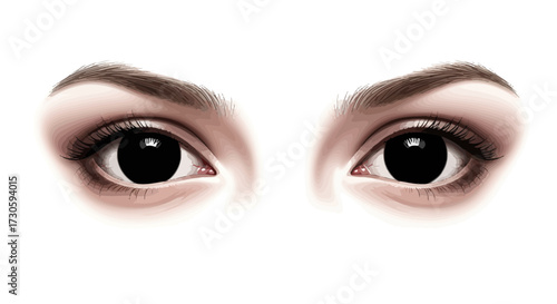 Captivating vector illustration of a woman's expressive eyes with a mesmerizing depth