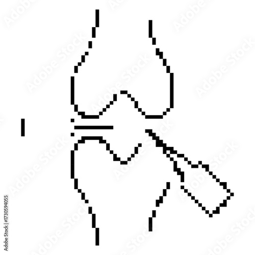 meniscal pixel icon, 8-bit. Isolated vector illustration.