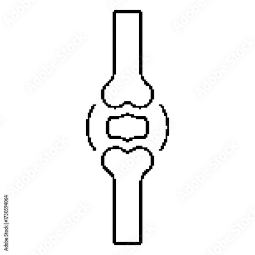 meniscal pixel icon, 8-bit. Isolated vector illustration.
