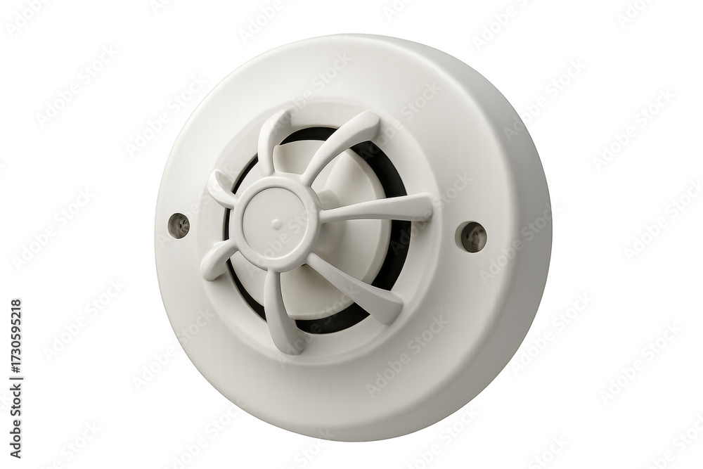 Obraz premium White smoke detector security sensor on transparent background
