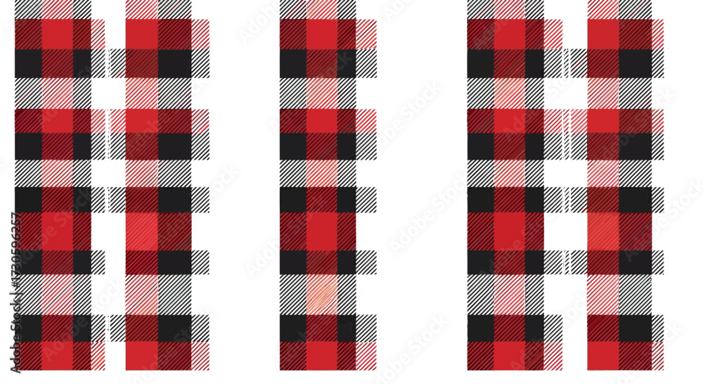 Fototapeta premium Classic red and black plaid pattern arrangement, a textile design invoking tradition and warmth,