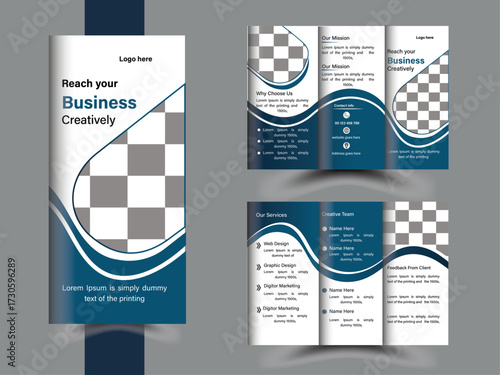  Modern and stylish tri-fold business brochure design.